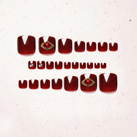 No.604 Red Love Toenails Patch 24pcs/Set