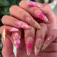 No.F500 Colorful Flowers Fingernails Patch 24pcs/Set