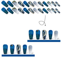 No.F425 Blue Gradient Fingernails Patch 24pcs/Set