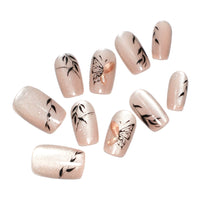 No.FP19 10pcs Nude Cat's Eye Press-On Fingernails