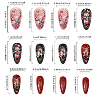 No.F258 Rose Heart Fingernails Patch 24pcs/Set