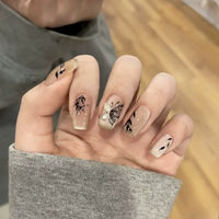 No.FP19 10pcs Nude Cat's Eye Press-On Fingernails