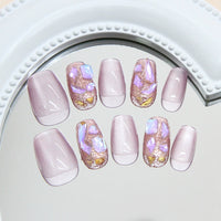 No.F312 Light Purple Fingernails Patch 24pcs/Set