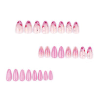 No.F526 Pink Cat's eye Fingernails Patch 24pcs/Set