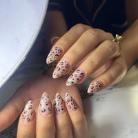 No.F363 Pink Leopard Print Fingernails Patch 24pcs/Set