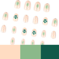 No.F427 Green Fingernails Patch 24pcs/Set