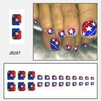 No.JFN2 4th of July Stars&Dots Toenails Patch – 24pcs