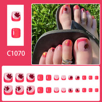 No.629 Glitter Maple Leaf Toenails Patch 24pcs/Set