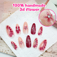 No.F410 3D Flower Fingernails Patch 24pcs/Set