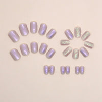 No.F374 Aurora Purple Fingernails Patch 24pcs/Set