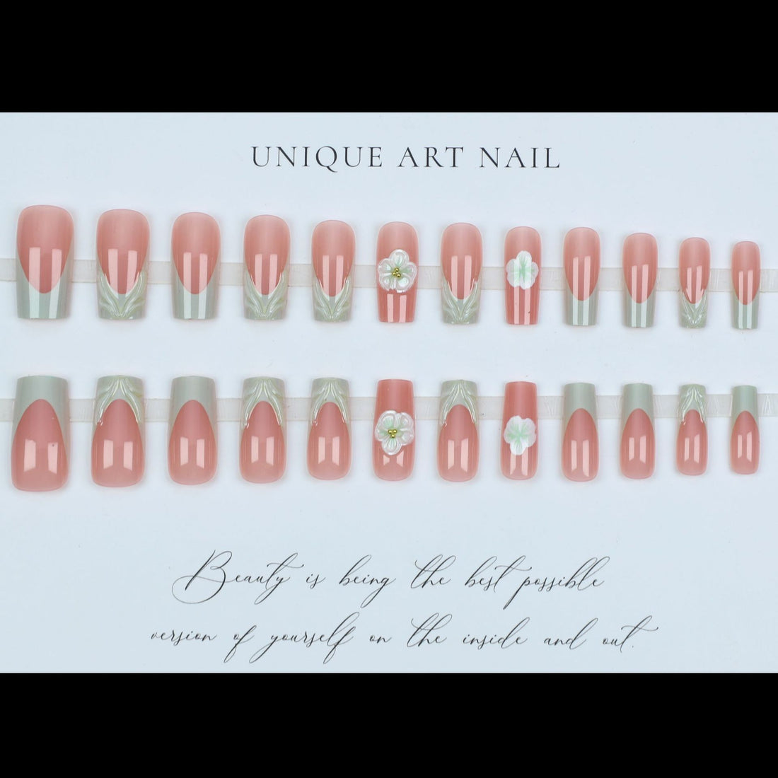 No.F496 Flower Fingernails Patch 24pcs/Set