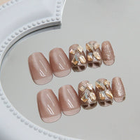 No.F326 Cat's eye Diamond Fingernails Patch 24pcs/Set