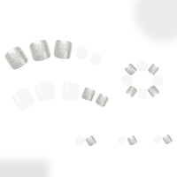 No.636 Silver Glitter Toenails Patch 24pcs/Set