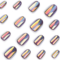 No.F560 Purple Cat's Eye Fingernails Patch 24pcs/Set