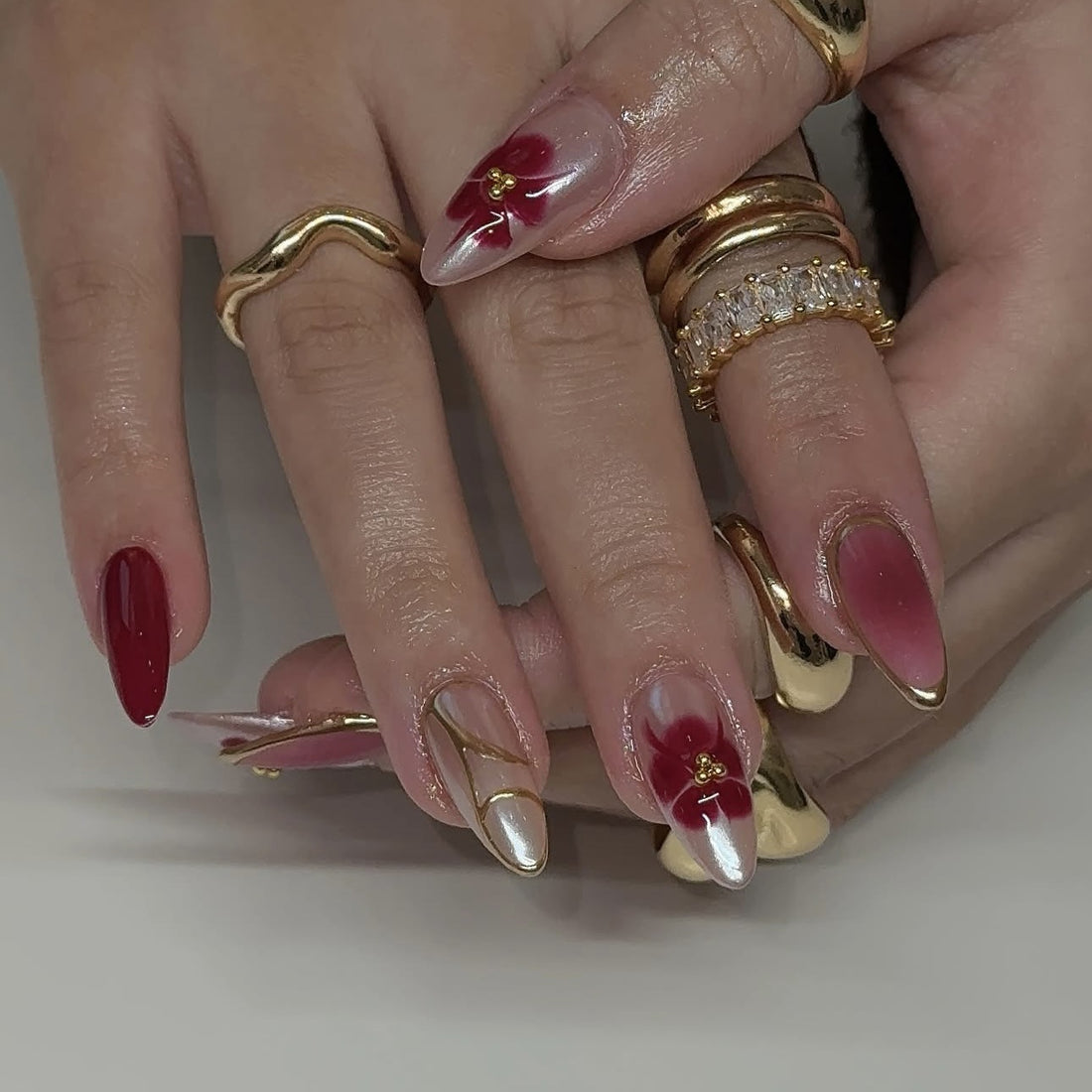 No.F488 Fashion Flowers Fingernails Patch 24pcs/Set