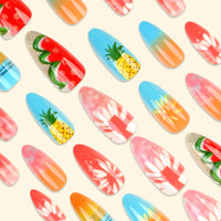 No.BH5 Summer Pineapple Fingernails Patch 24pcs/Set
