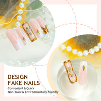 No.F414 Gold Fingernails Patch 24pcs/Set