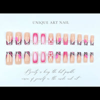 No.F490 Leopard Flowers Fingernails Patch 24pcs/Set