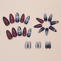 No.AW157 Halloween Cat's Eye Fingernails Patch 24pcs/Set