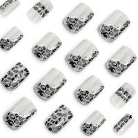 No.F227 Grey Leopard Print Fingernails Patch 24pcs/Set