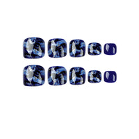 No.218 Blue Smudge Toenails Patch 24pcs/Set
