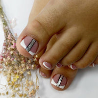 No.450 Black Stripes Toenails Patch 24pcs/Set