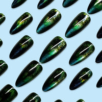 No.PSN114 Green Cat's Eye Hand & Toe Pair Set-48pcs