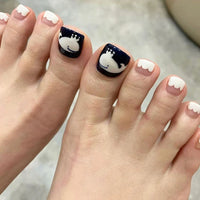No.412 Black &White Whale Toenails Patch 24pcs/Set