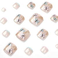 No.400 Butterfly Gold Foil Toenails Patch 24pcs/Set