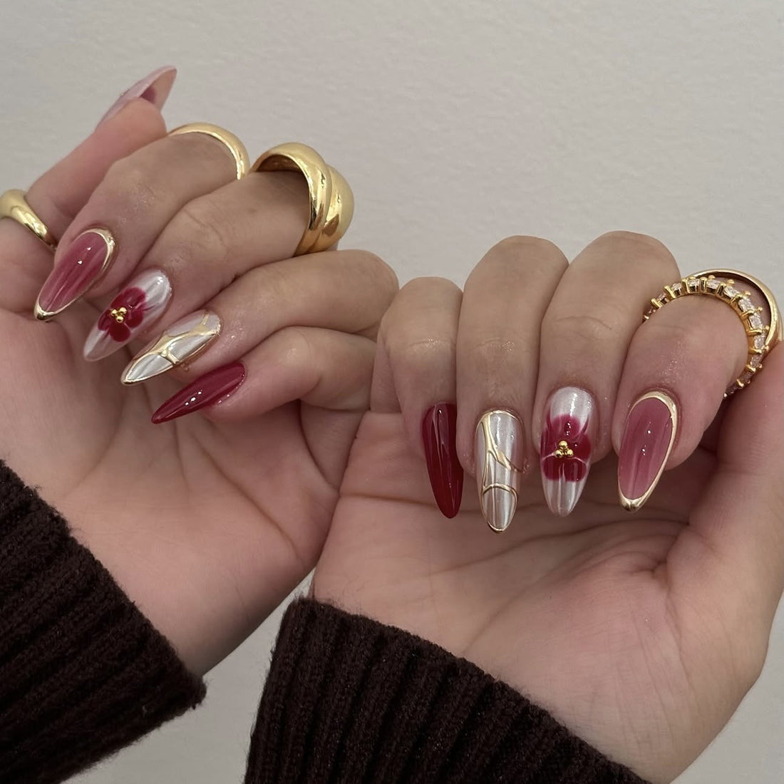 No.F488 Fashion Flowers Fingernails Patch 24pcs/Set