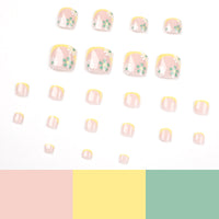 No.661 Green Flower Toenails Patch 24pcs/Set