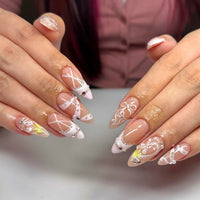 No.F468 Tie Bow Fingernails Patch 24pcs/Set