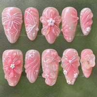 No.F376 Butterfly Flowers Fingernails Patch 24pcs/Set