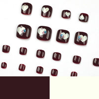 No.411 Brown Love Toenails Patch 24pcs/Set