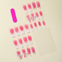 No.F243 Fashion Pink Fingernails Patch 24pcs/Set