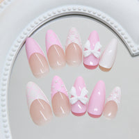 No.F444 Pearl Bow Fingernails Patch 24pcs/Set