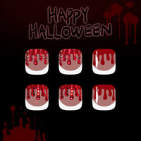 No.AW127 Halloween Dark Red Toenails Patch 24pcs/Set