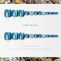 No.513 Blue Cat's Eye Toenails Patch 24pcs/Set