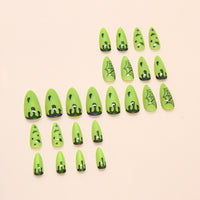No.AW155 Halloween Green Cat's Eye Fingernails Patch 24pcs/Set
