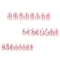 No.F428 Butterfly Love Heart Fingernails Patch 24pcs/Set