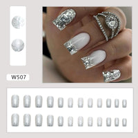 No.F250 Silver Fingernails Patch 24pcs/Set