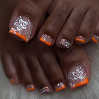 No.615 Orange Toenails Patch 24pcs/Set