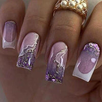 No.F262 Taro Purple Fingernails Patch 24pcs/Set