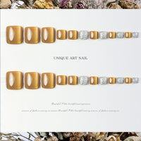 No.602 Yellow Cat's Eye Toenails Patch 24pcs/Set