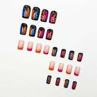 No.F460 Orange Fingernails Patch 24pcs/Set