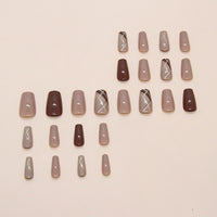 No.F311 Brown Fingernails Patch 24pcs/Set