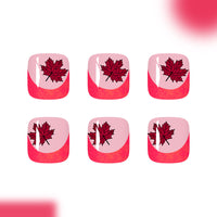 No.629 Glitter Maple Leaf Toenails Patch 24pcs/Set
