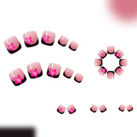 No.627 Black Flower Toenails Patch 24pcs/Set