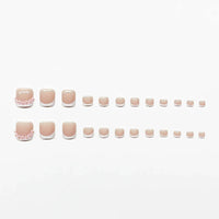 No.430 Pink Flowers Toenails Patch 24pcs/Set