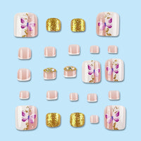 No.671 Glitter Butterfly Toenails Patch 24pcs/Set
